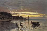 Claude Monet Towing of a Boat at Honfleur oil painting picture wholesale